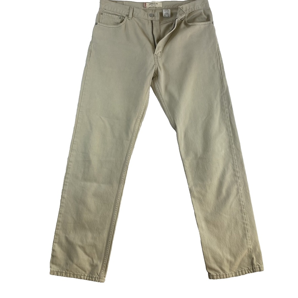 Levi's 505 Jeans Men Sz 36x34 (actual 36x33) Sand 100% Cotton Regular Fit